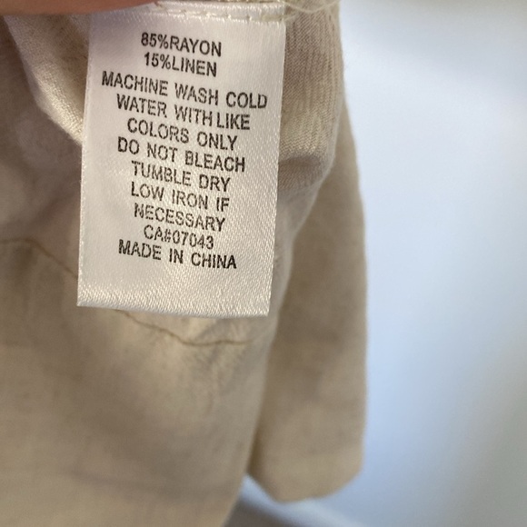 Just Living Rayon/Linen Blend Summer Sleeveless Top/Blouse, M - Picture 3 of 7